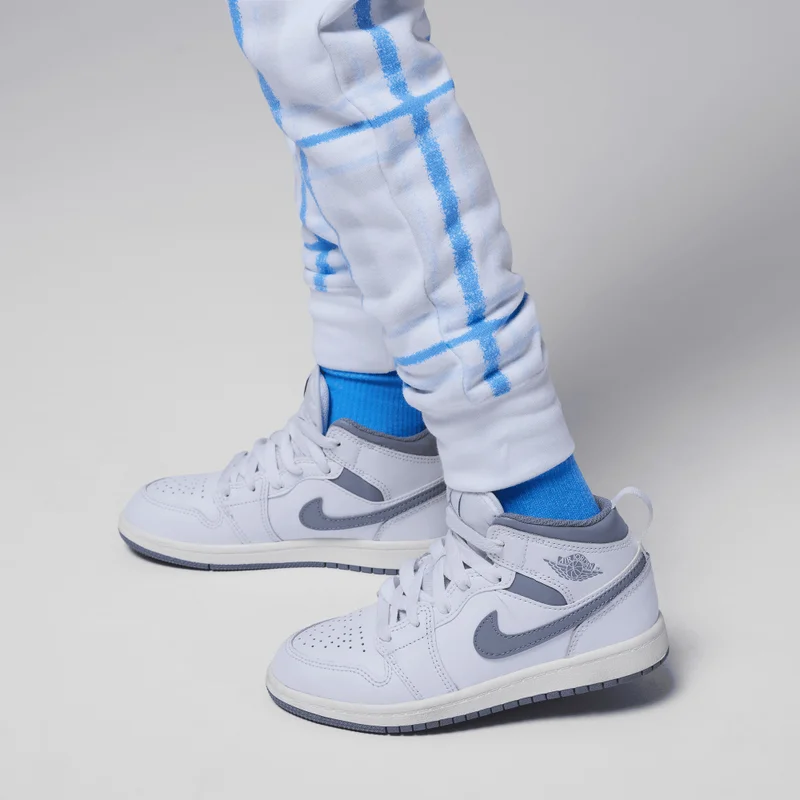 Jordan white with blue pattern Kids' Brooklyn Essentials Sweatpants  | Best Price UAE